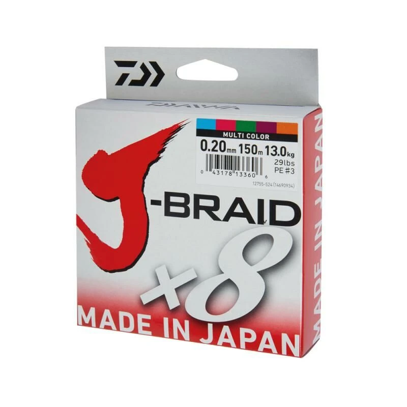 Daiwa J-Braid X8 Multicolor 150m